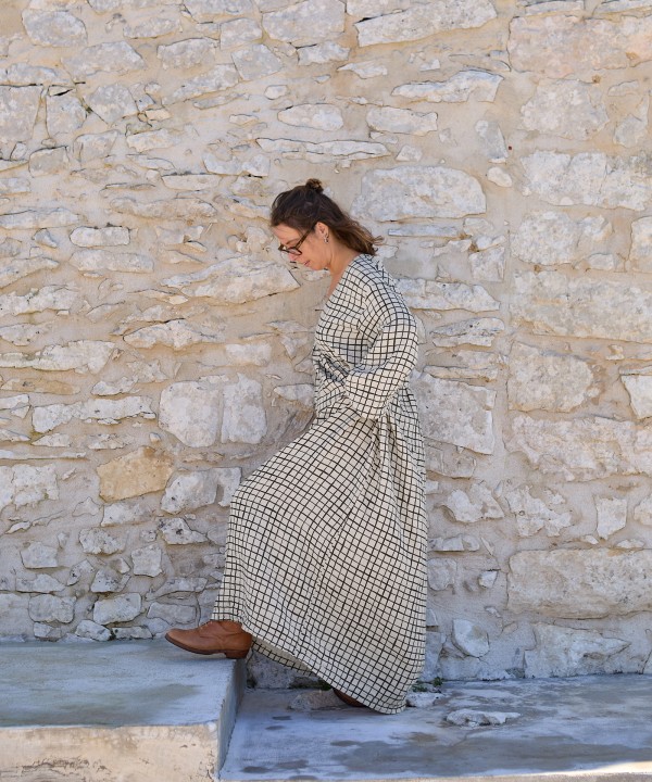 Robe longue en tissu