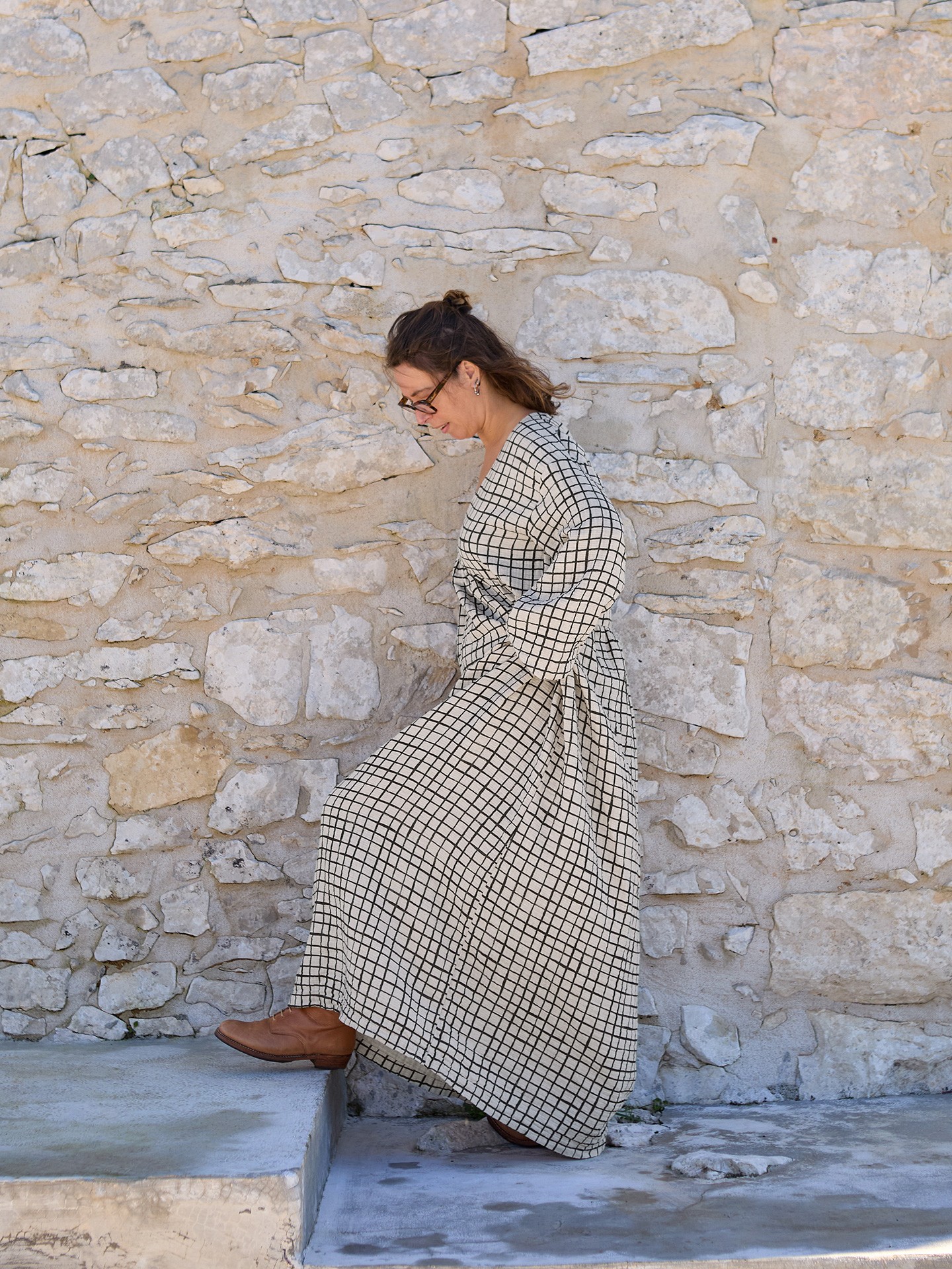 Robe longue en tissu