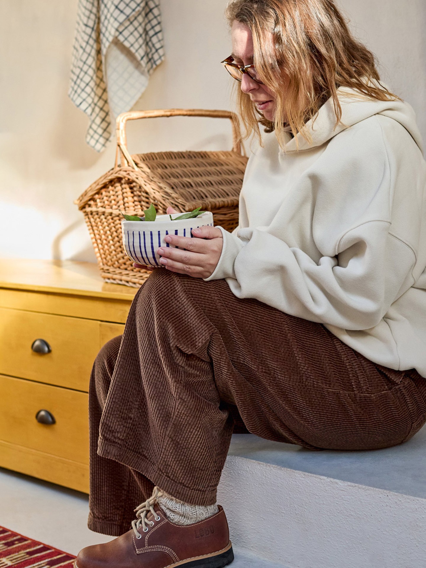 Pantalon en velours côtelé de coton