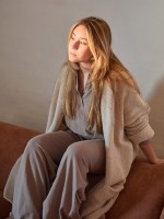 Knit jacket with recycled wool
