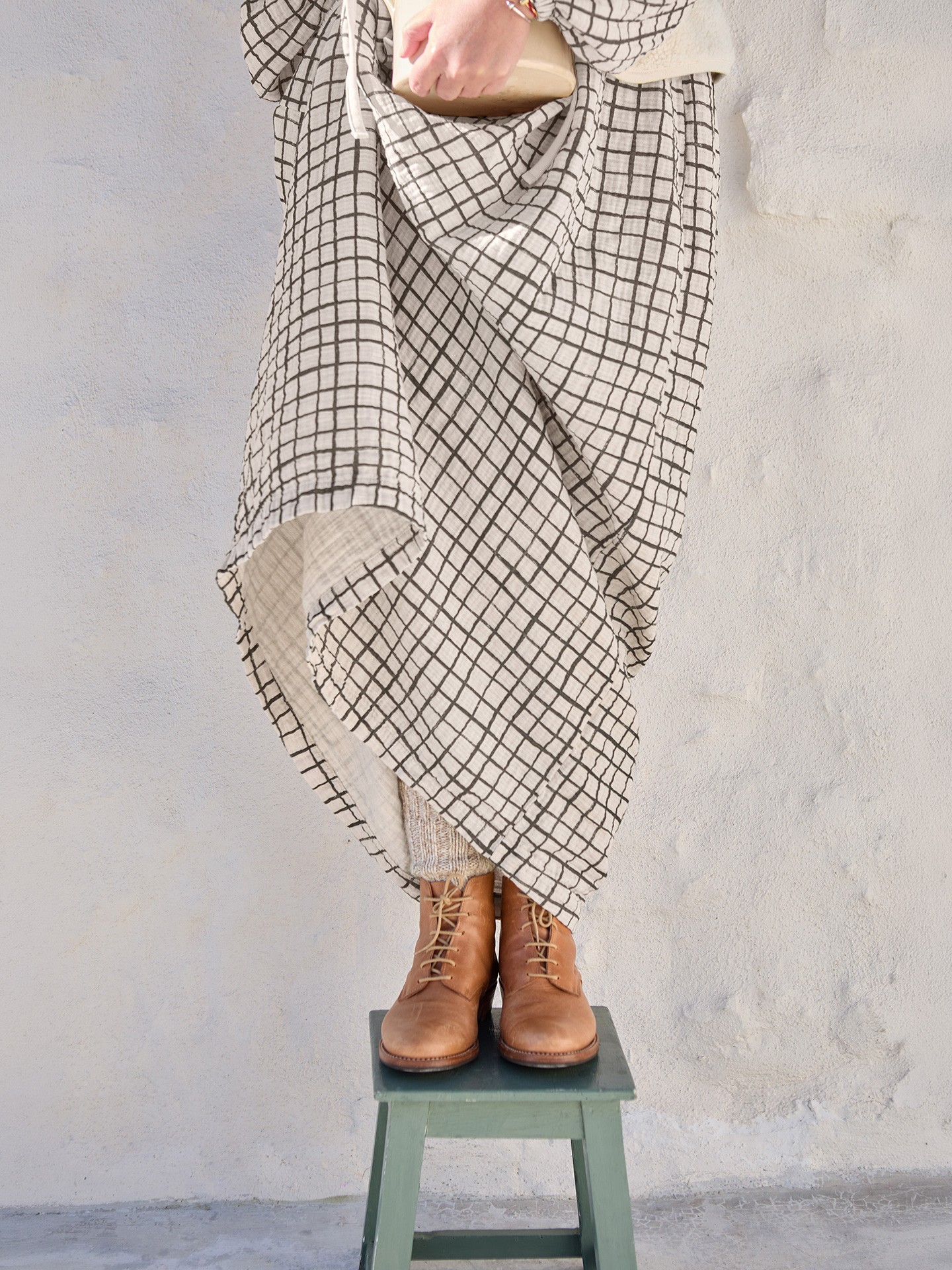 Robe longue en tissu