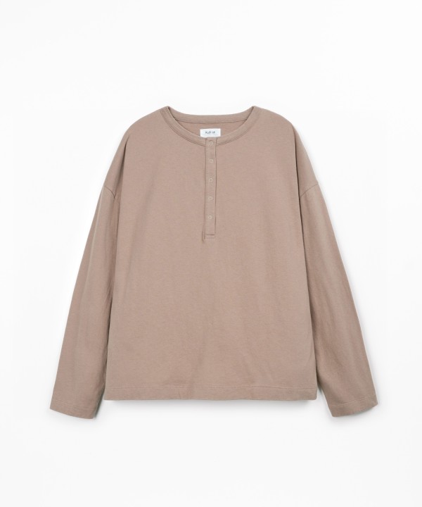 Knit T-shirt with organic cotton and recycled cotton