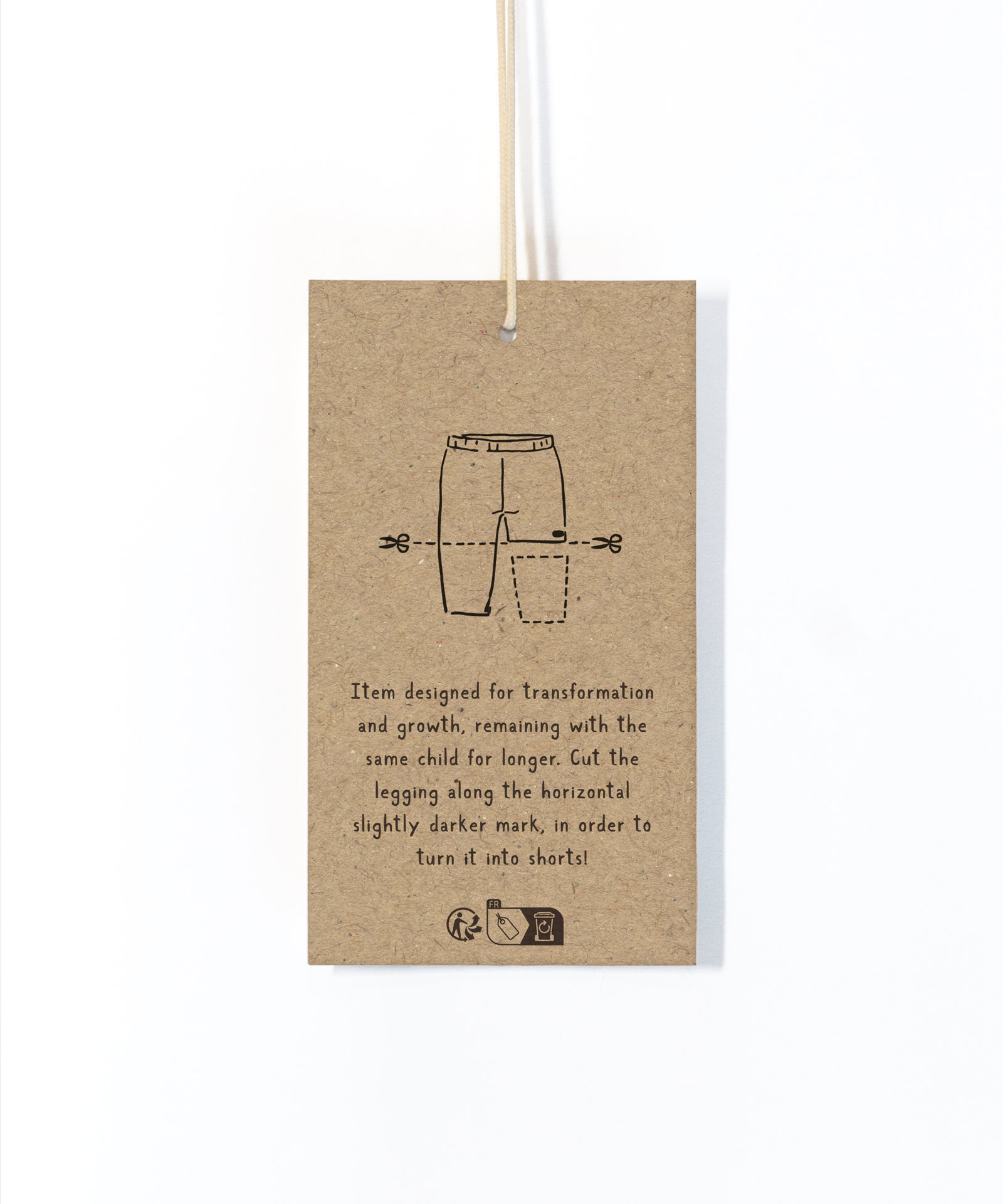 Leggings em malha canelada com estampado