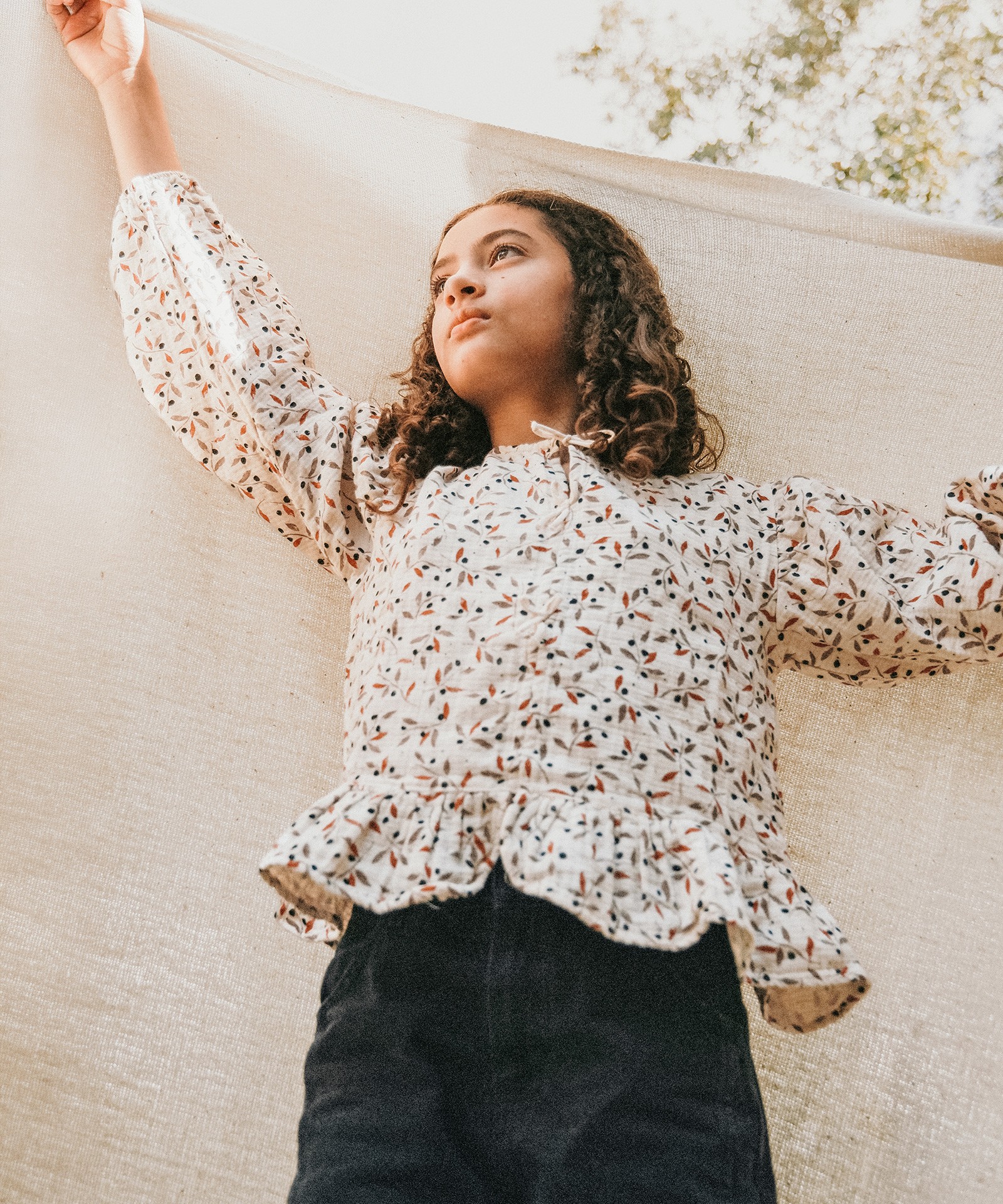 Blouse en tissu de fibres naturelles