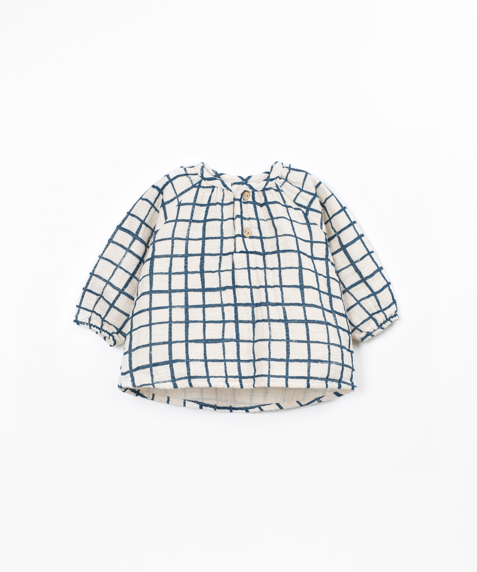 Blusa de tecido com estampado xadrez