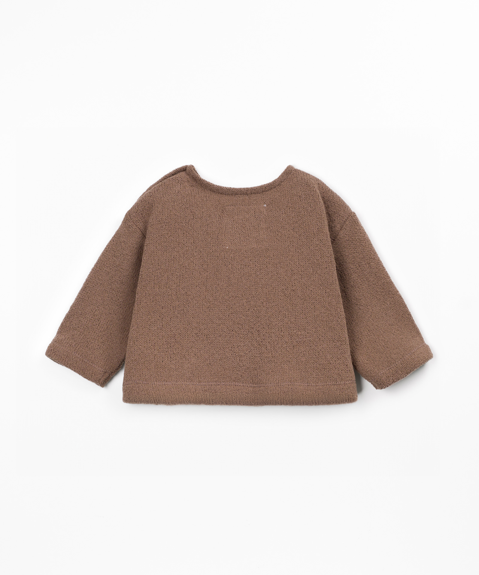 Maglione di maglia con miscela di cotone e cotone riciclato