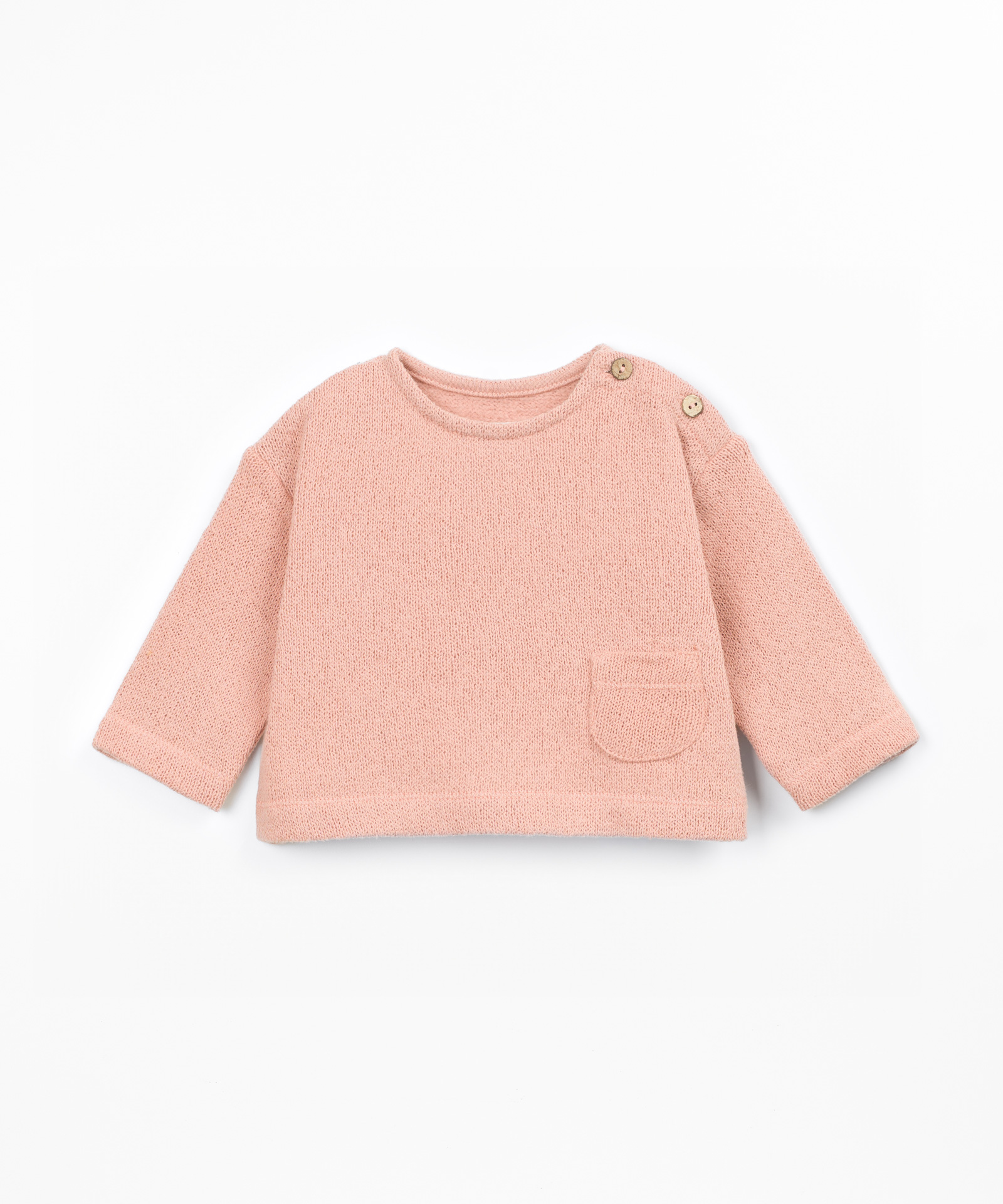 Maglione di maglia con miscela di cotone e cotone riciclato
