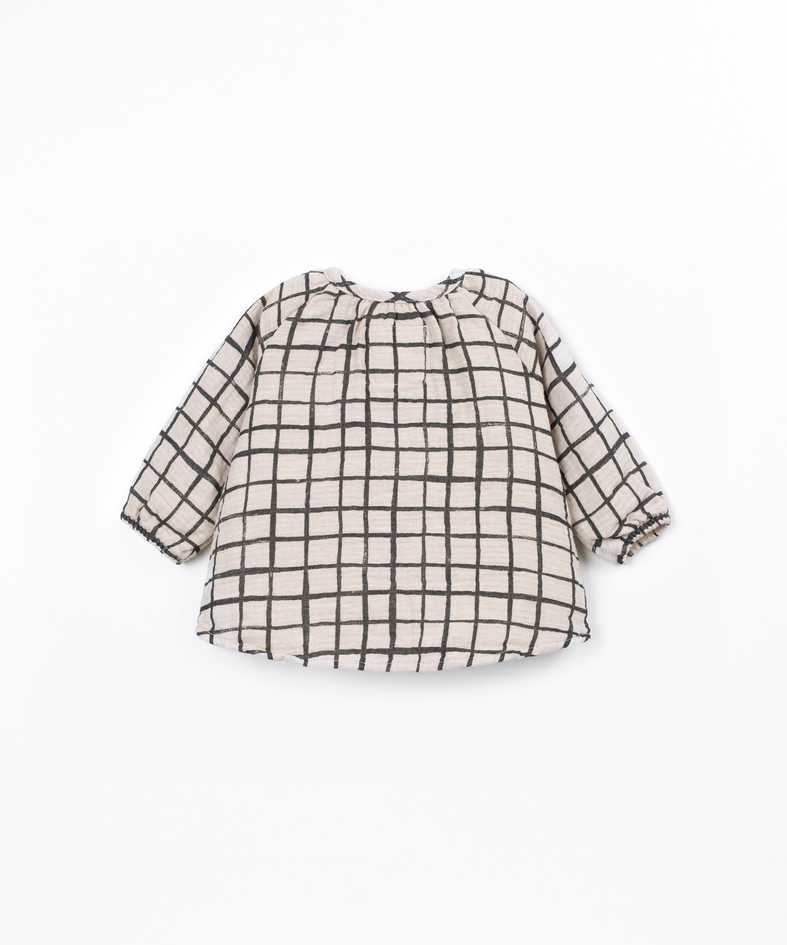 Blusa de tela con estampado a cuadros