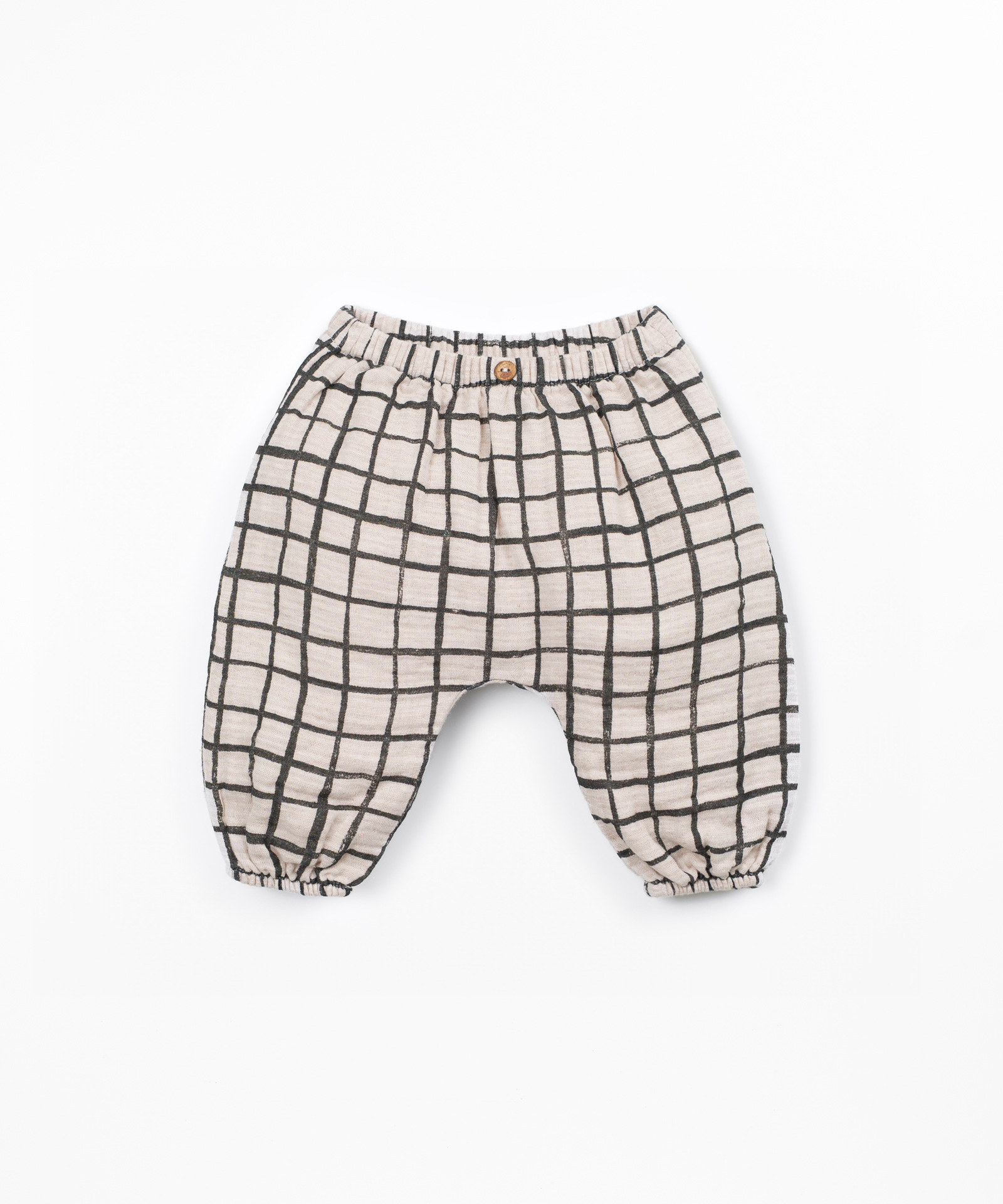 Pantalones de tela con patrón a cuadros