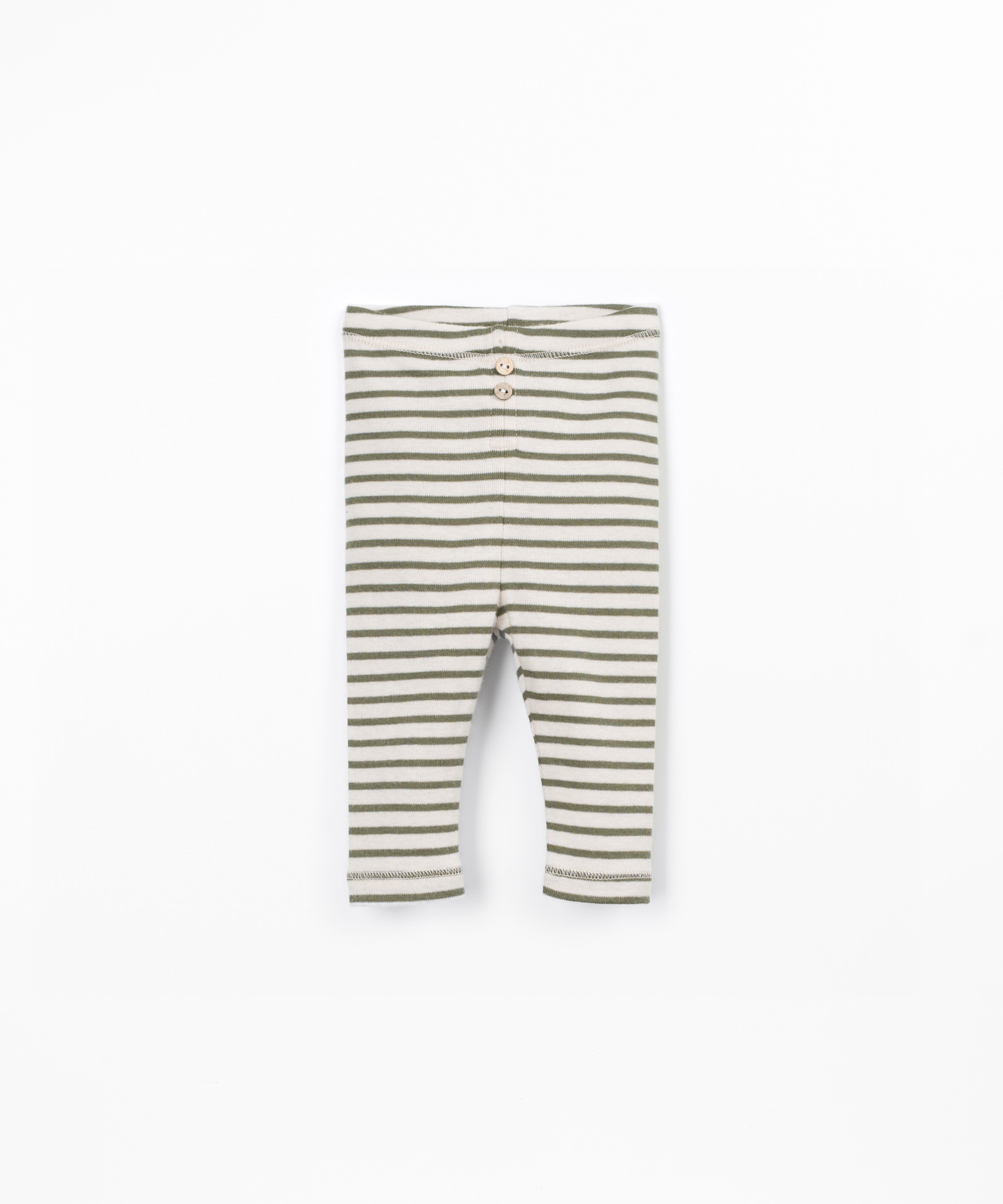 Leggings a righe con bottoni decorativi in cocco