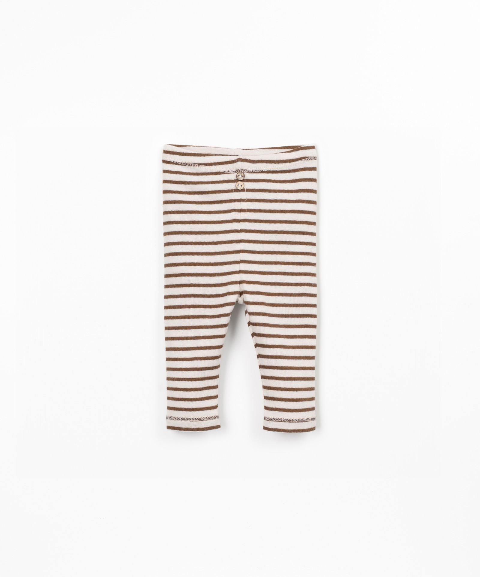 Leggings a righe con bottoni decorativi in cocco