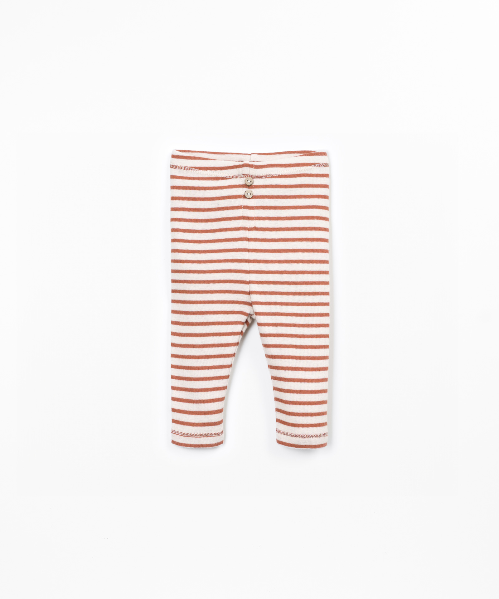 Leggings a righe con bottoni decorativi in cocco