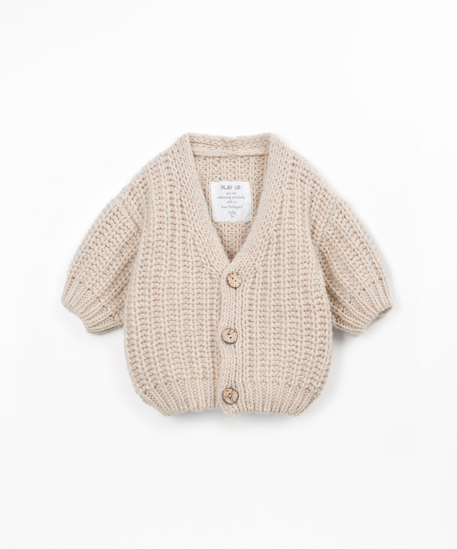 Manteau en tricot avec mélange de laine recyclée et polyamide recyclé