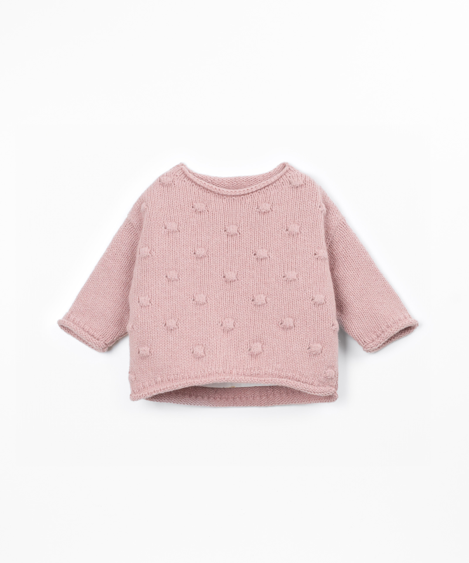 Camisola tricot com costa mais comprida