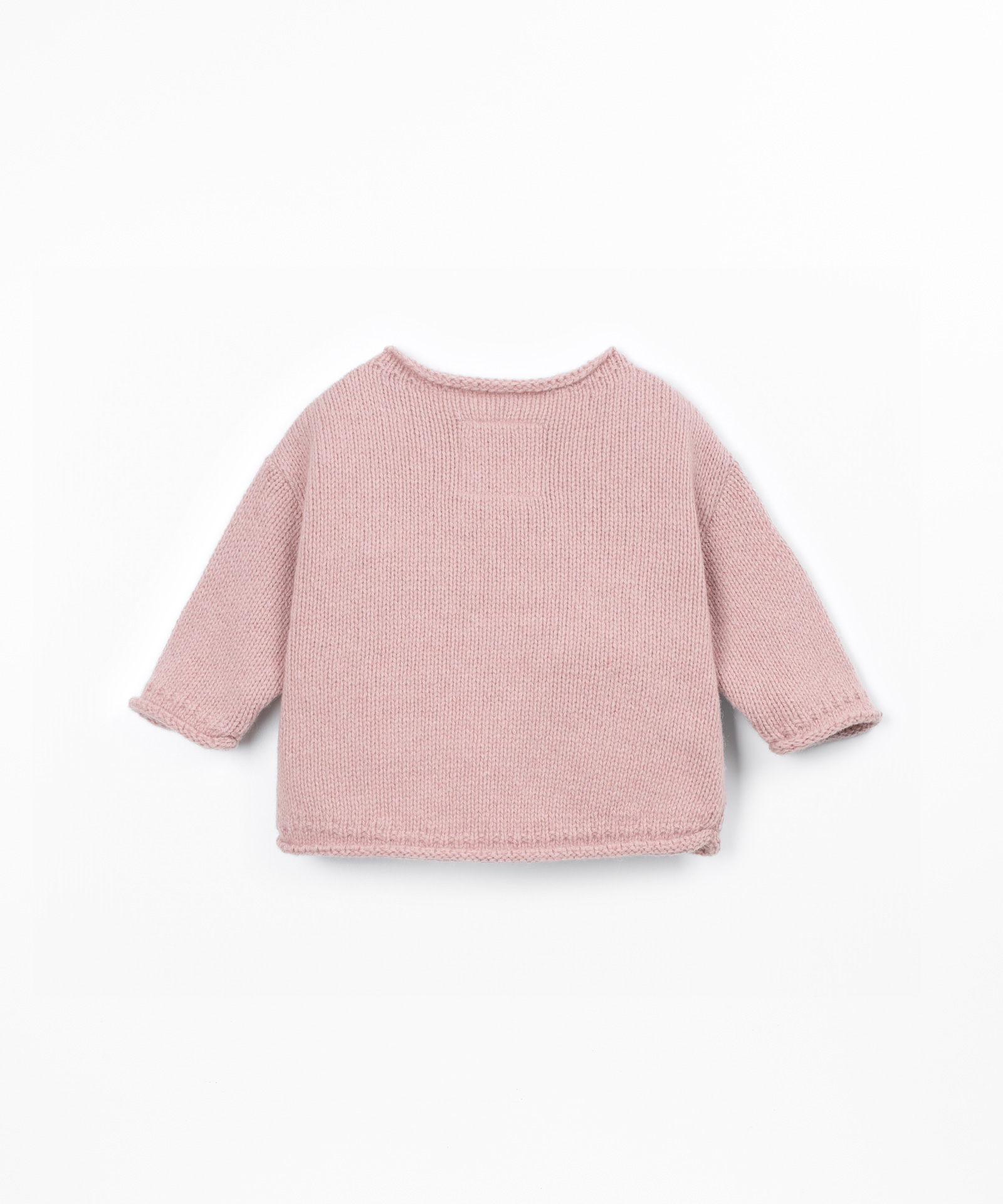 Camisola tricot com costa mais comprida