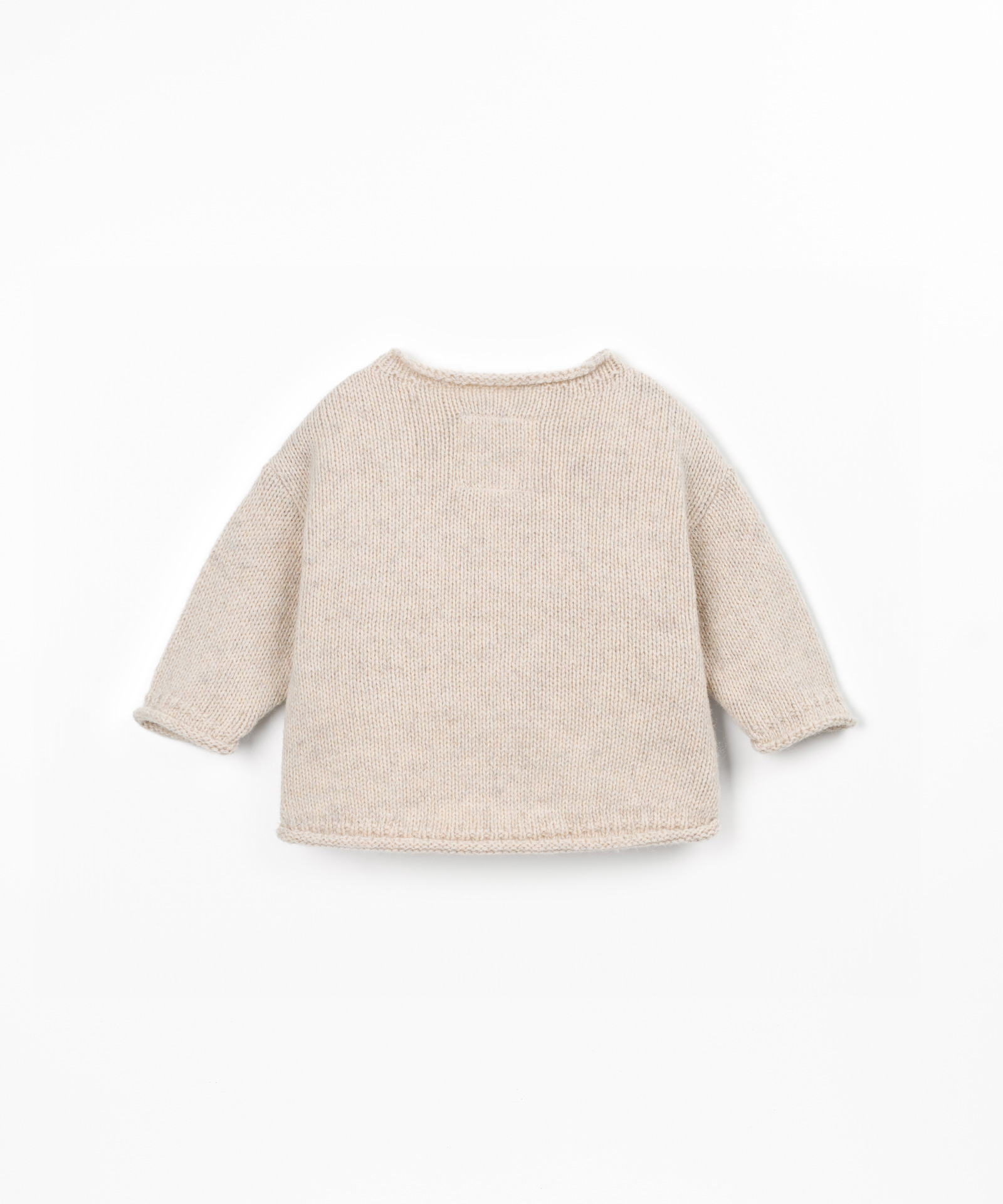 Camisola tricot com costa mais comprida