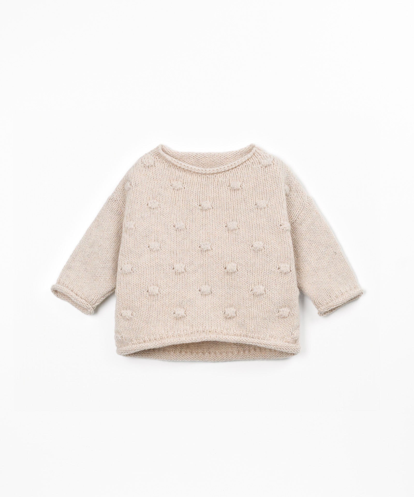 Camisola tricot com costa mais comprida