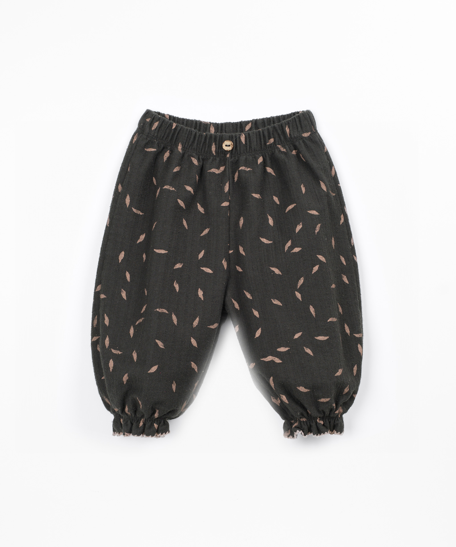 Pantalones de punto con cintura elástica y estampado