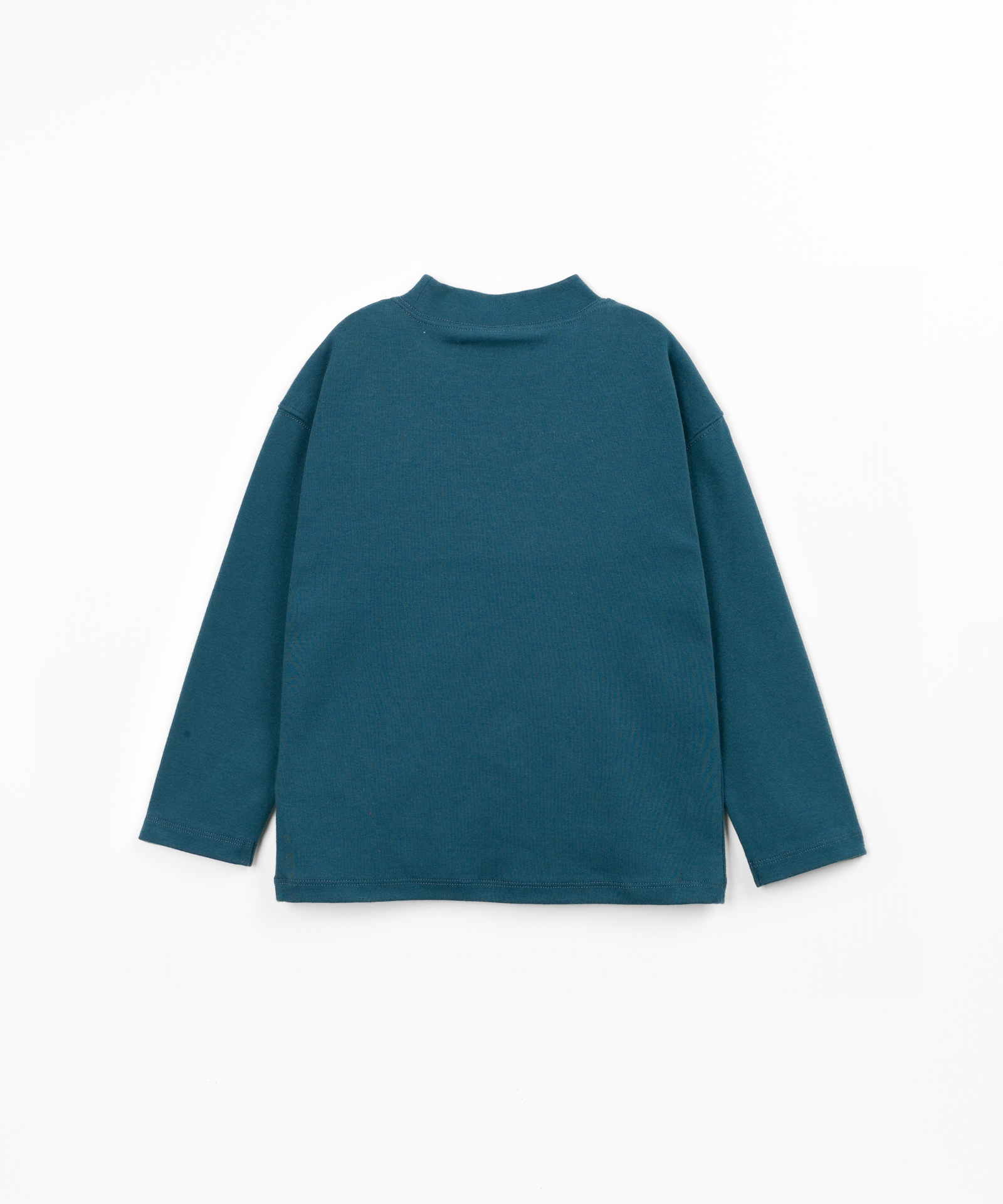 T-shirt de malha com mistura de algodão e algodão reciclado
