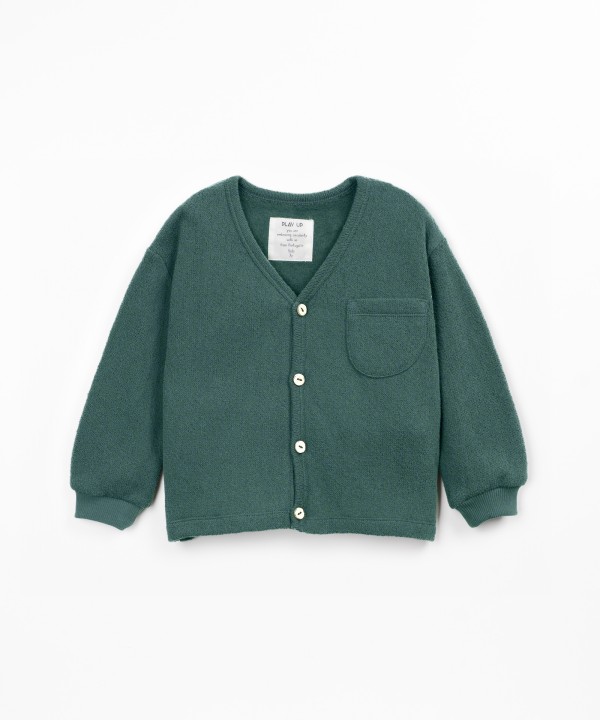Knit jacket with chest pocket