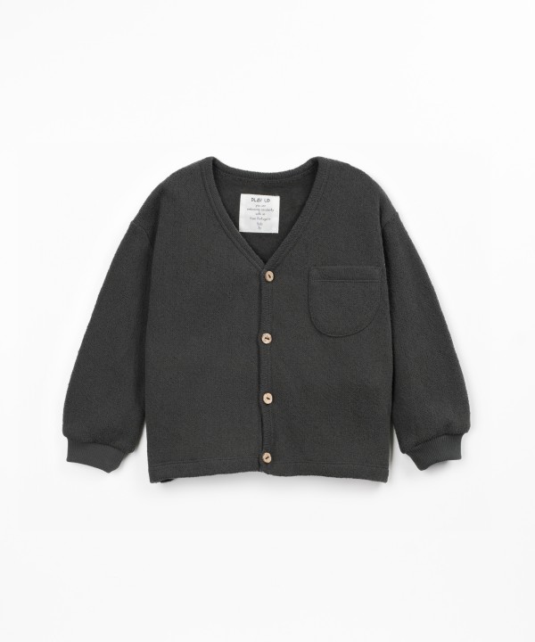 Knit jacket with chest pocket