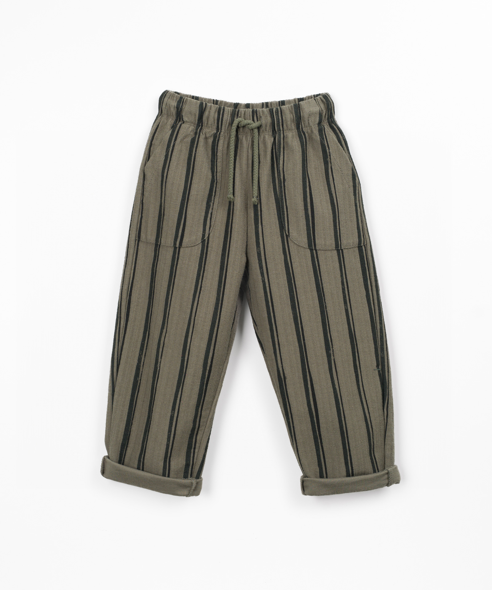 Calça de malha às riscas