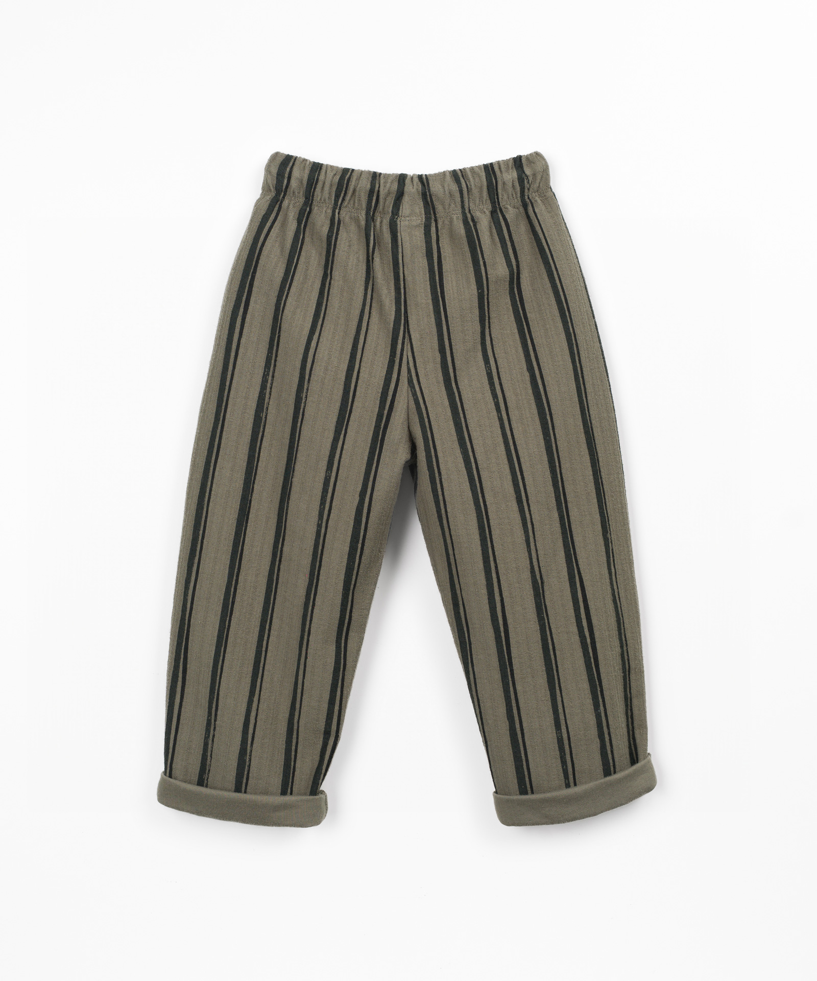 Calça de malha às riscas