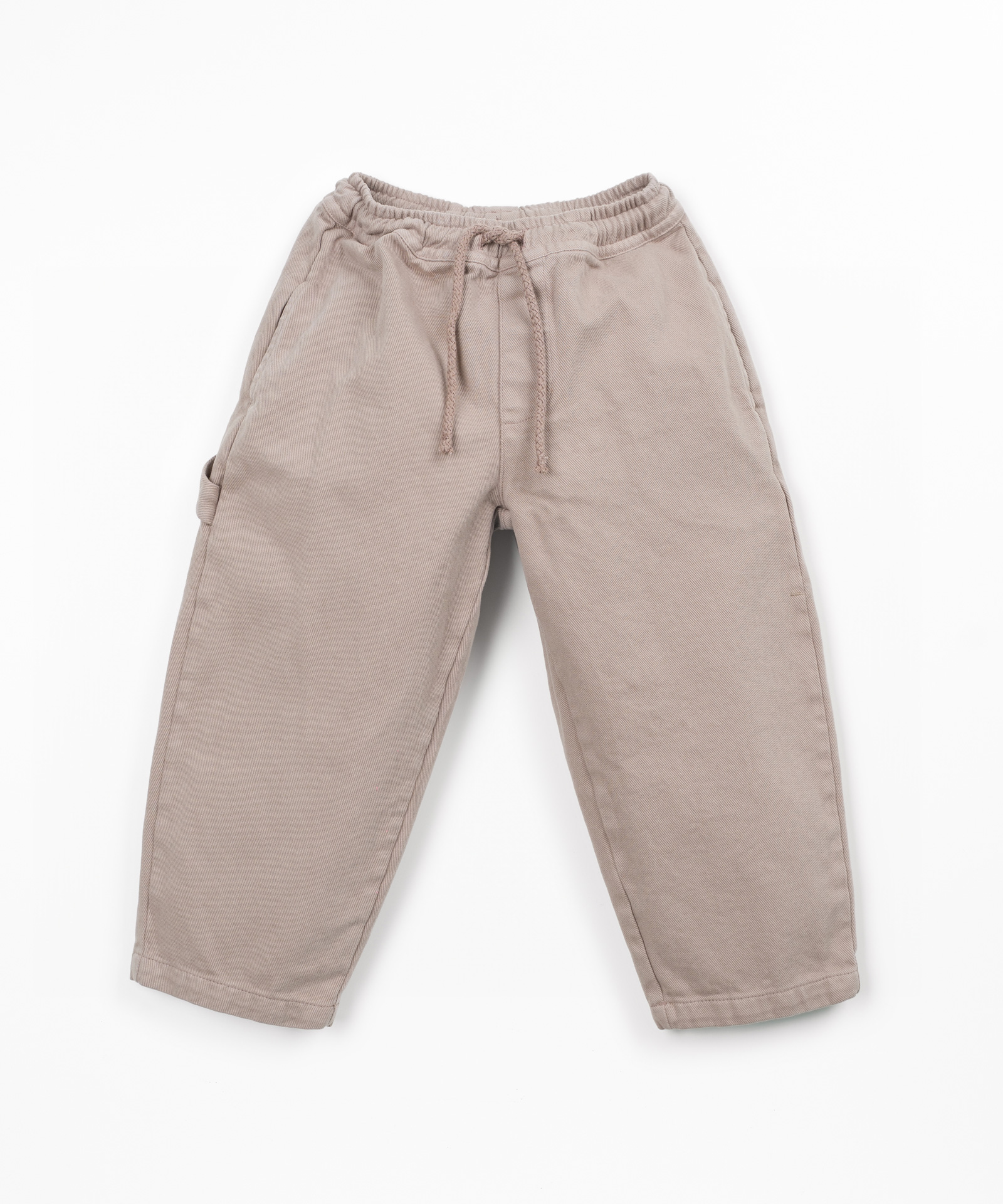 Pantalones de sarga de algodón con cintura elástica