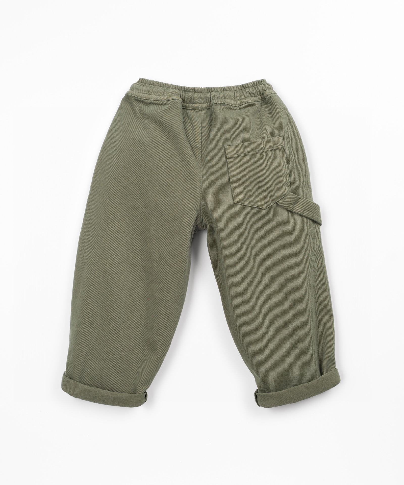 Pantalones de sarga de algodón con cintura elástica
