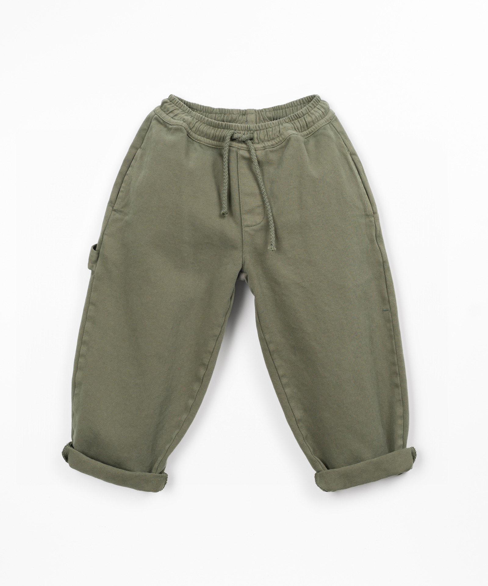 Pantalones de sarga de algodón con cintura elástica