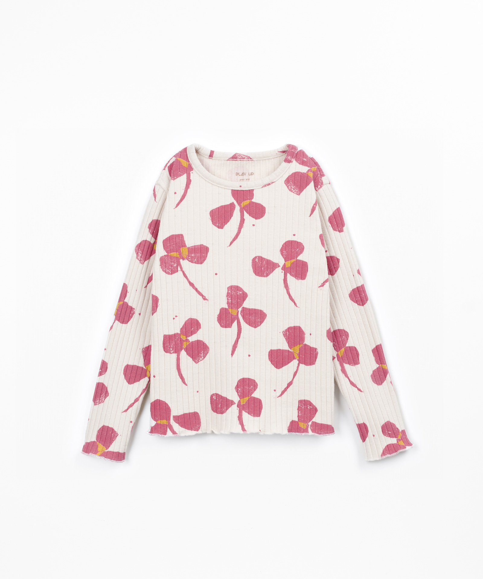 T-shirt de malha com mistura de fibras recicladas