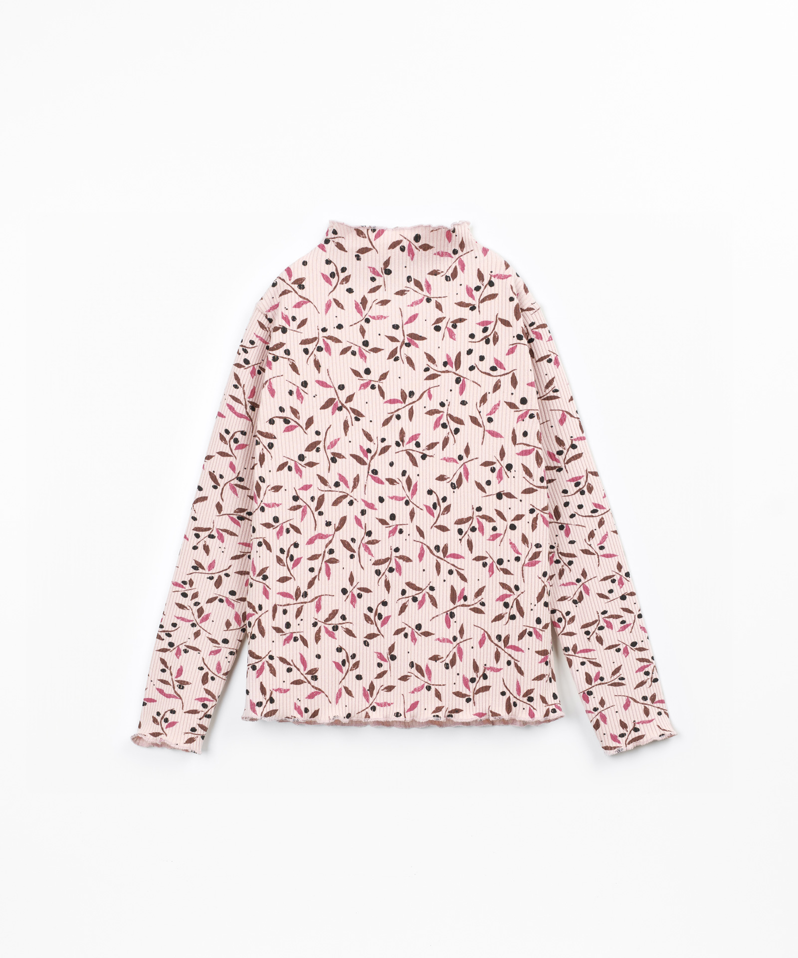 T-shirt de malha canelada com estampado