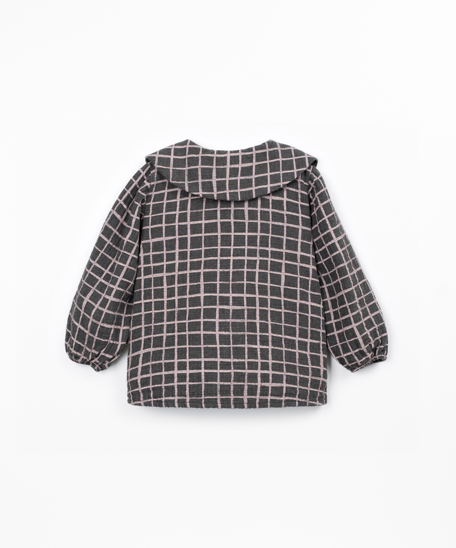 Blusa de tecido com padrão xadrez