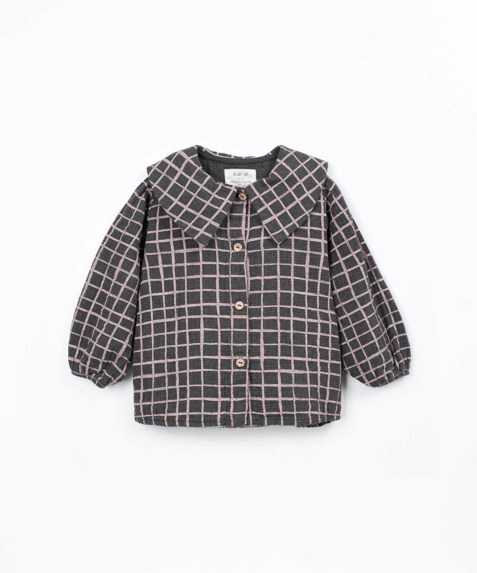 Blusa de tecido com padrão xadrez