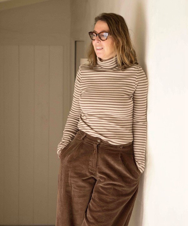 Gestreifter Strickpullover