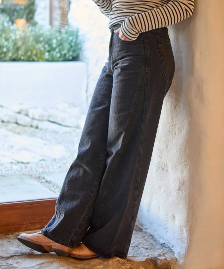 Weit geschnittene Baumwoll-Denim-Hose - Image product