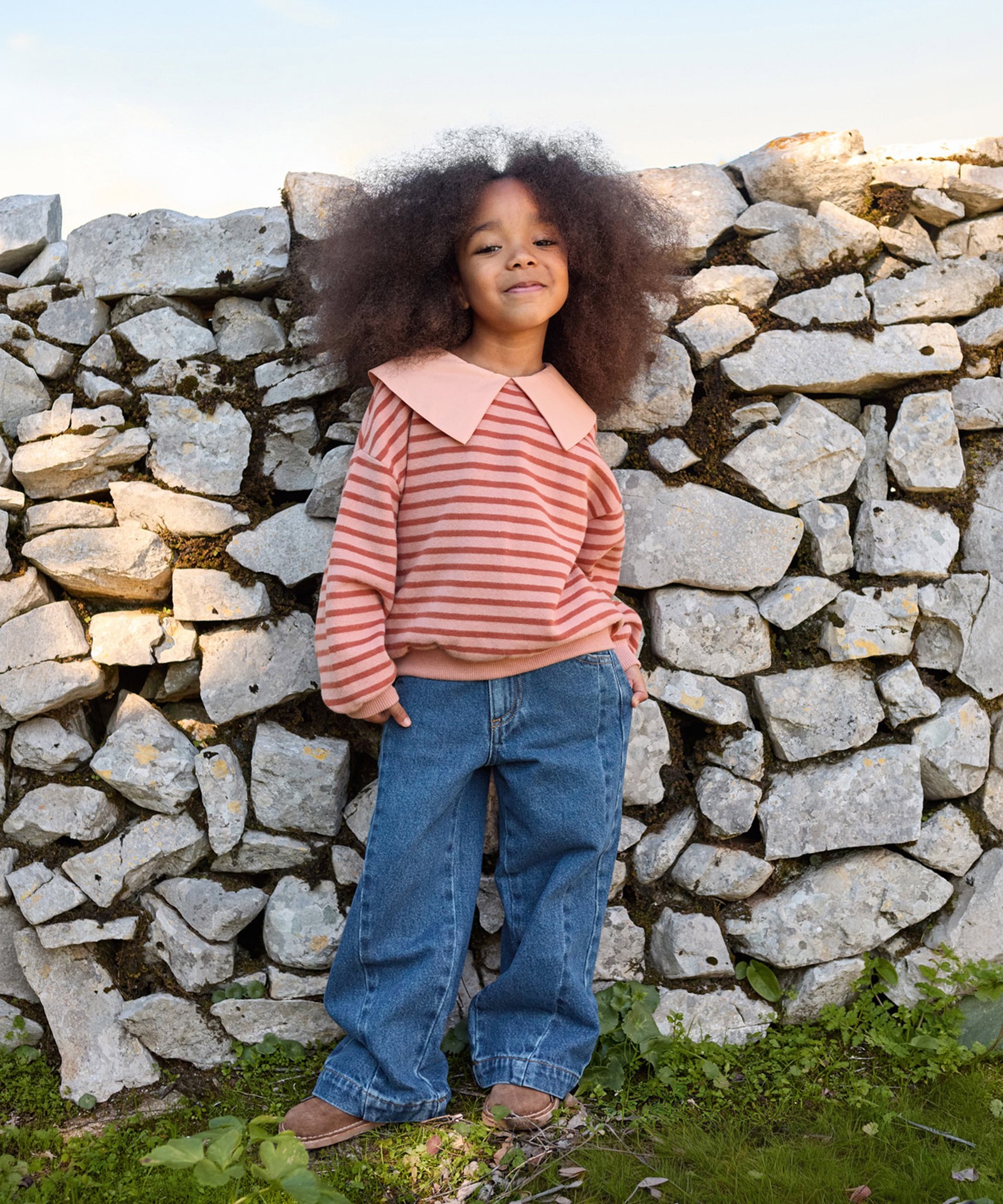 Pantaloni in denim con vita regolabile