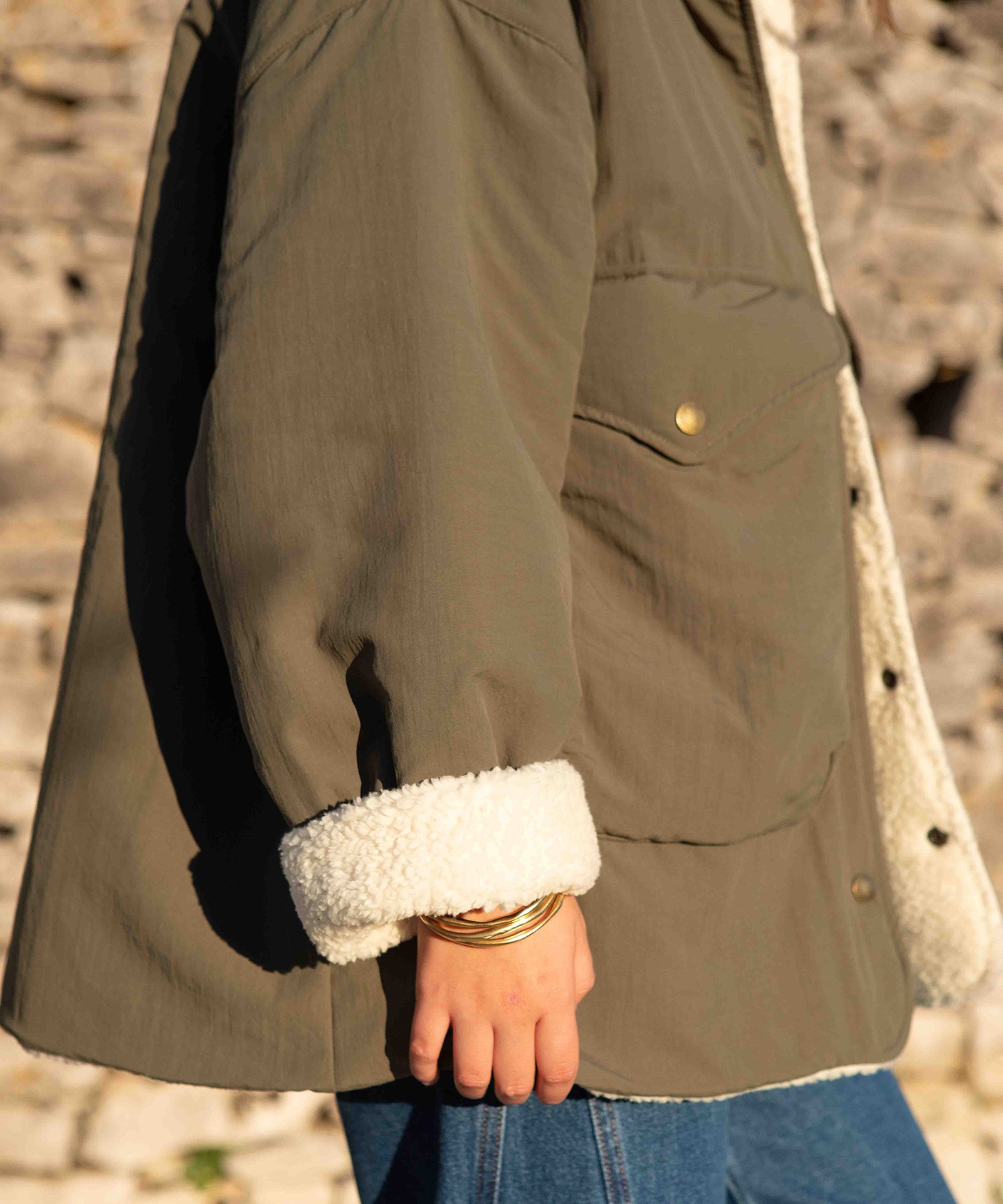 Parka con acabado impermeable