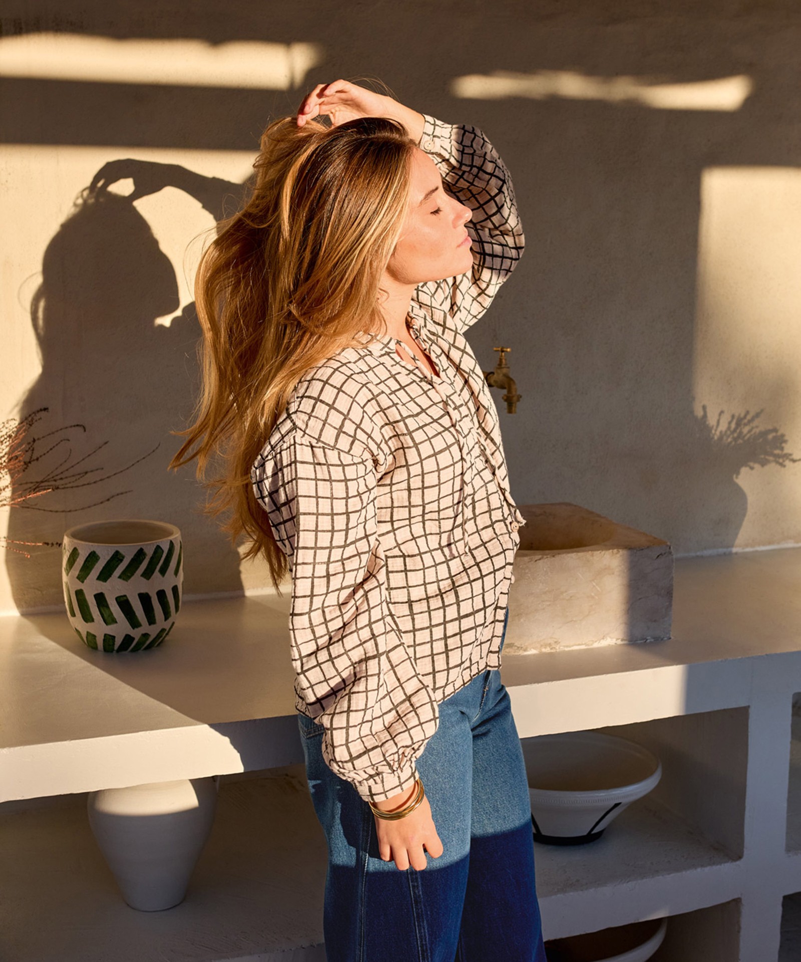 Camisa de tejido de algodón