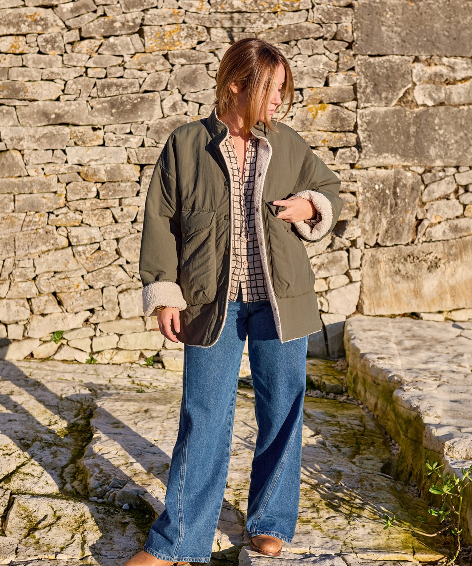 Parka con acabado impermeable