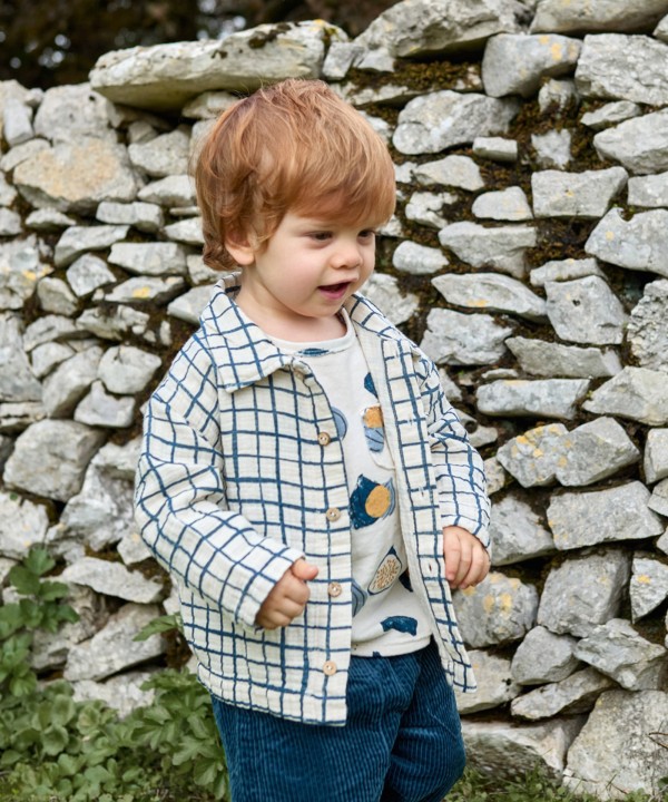 Checkered pattern fabric shirt