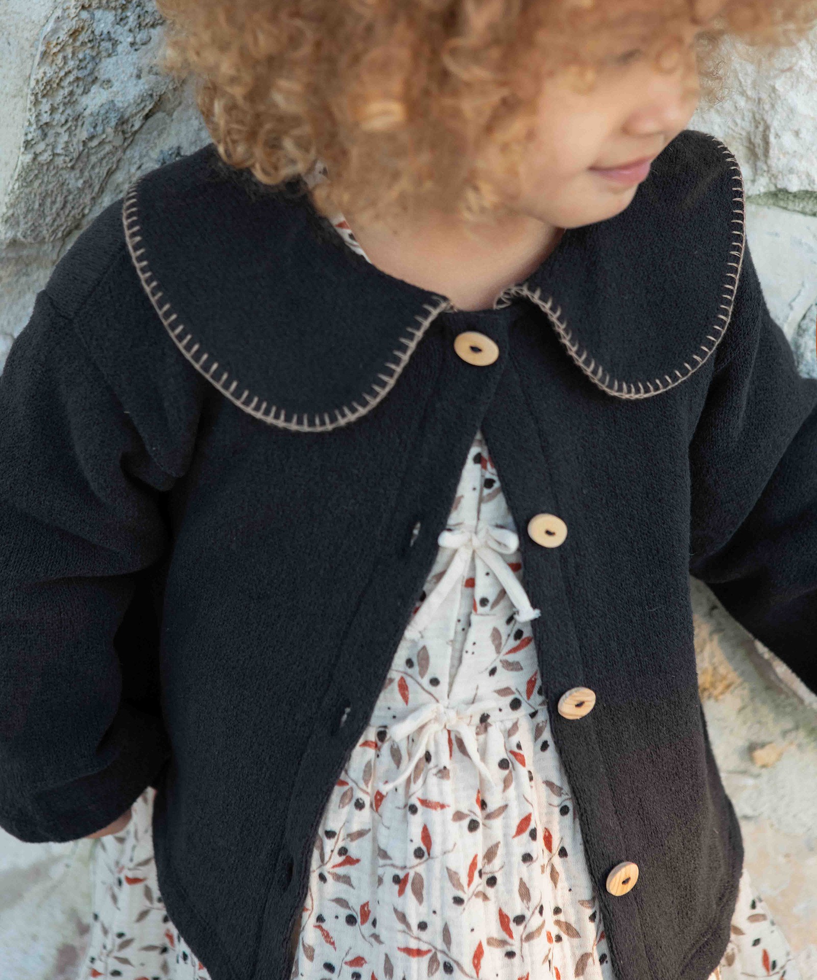 Knit jacket with recycled cotton