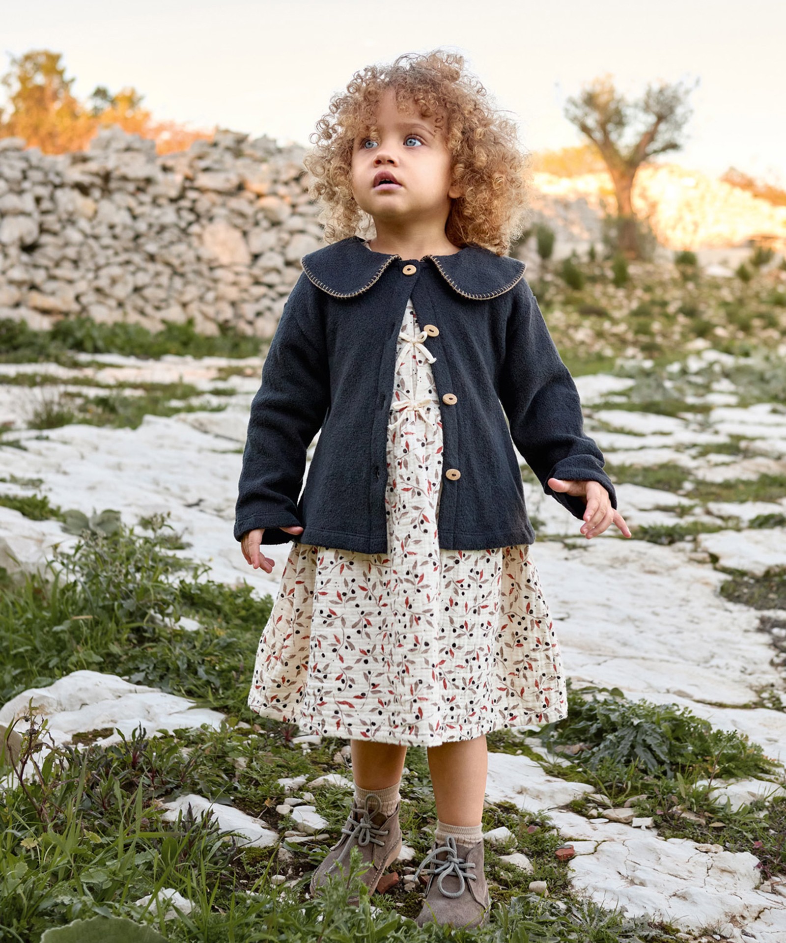 Knit jacket with recycled cotton