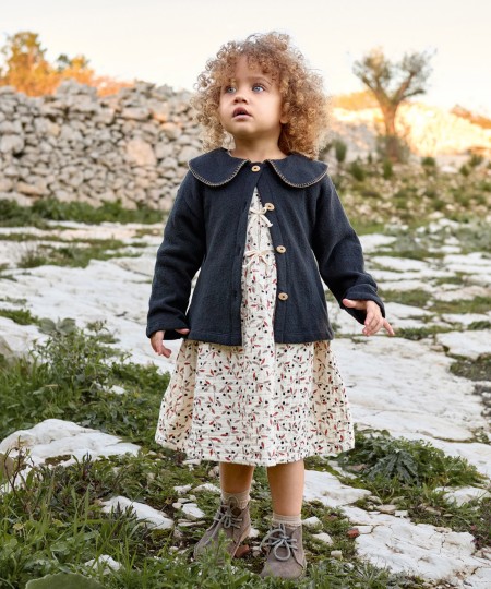 Knit jacket with recycled cotton