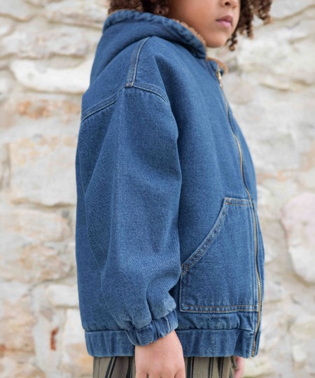 Jeansjacke mit Fellfutter