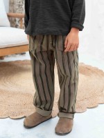 Striped knit trousers