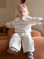 Knit trousers with elastic waistband Knit trousers with elastic waistband